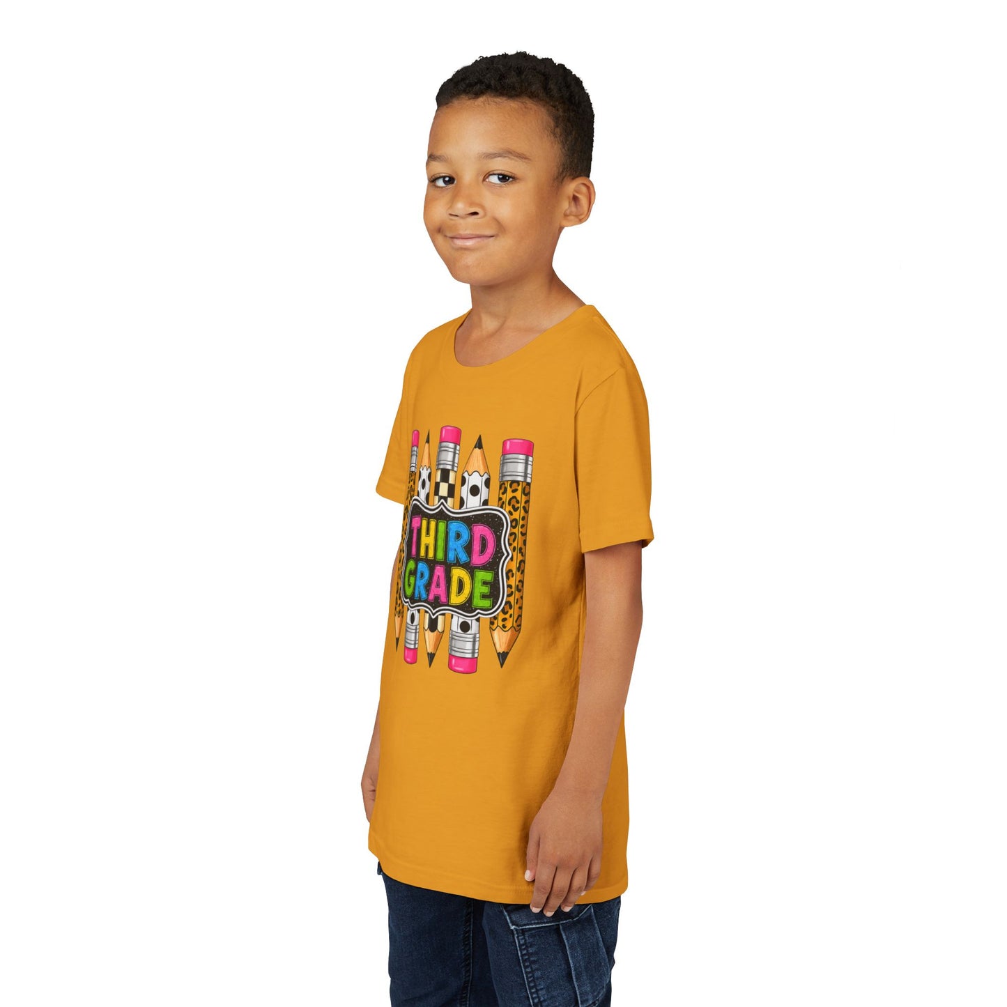 Third Grade Youth T-Shirt — Colorful Pencil Back-to-School Tee