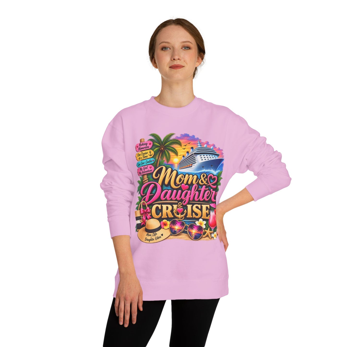 Mom & Daughter Cruise Sweatshirt — Tropical Vacation Cruise Crewneck