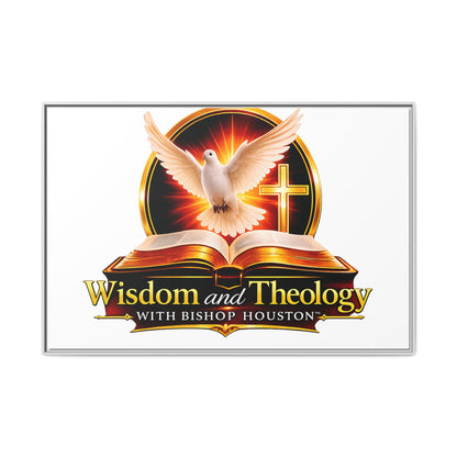 Framed Canvas Print — "Wisdom and Theology" Dove & Bible Wall Art