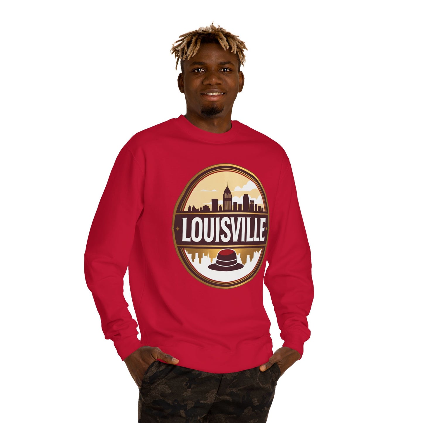 Louisville Skyline Sweatshirt — Derby Hat Retro Crew Neck