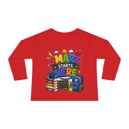 Smart Starts Here Toddler Long Sleeve Tee — Back-to-School Kids Shirt