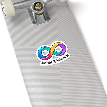 Autistic & Authentic Kiss-Cut Stickers | neurodiversity, autistic pride