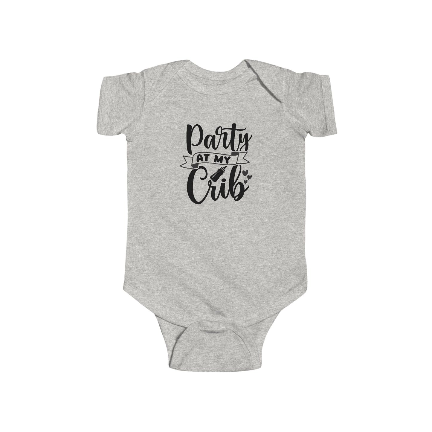 Infant Bodysuit — "Party at My Crib" Cute Baby Onesie, Newborn Shower Gift