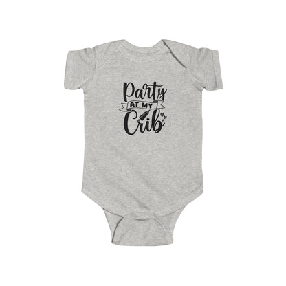Infant Bodysuit — "Party at My Crib" Cute Baby Onesie, Newborn Shower Gift