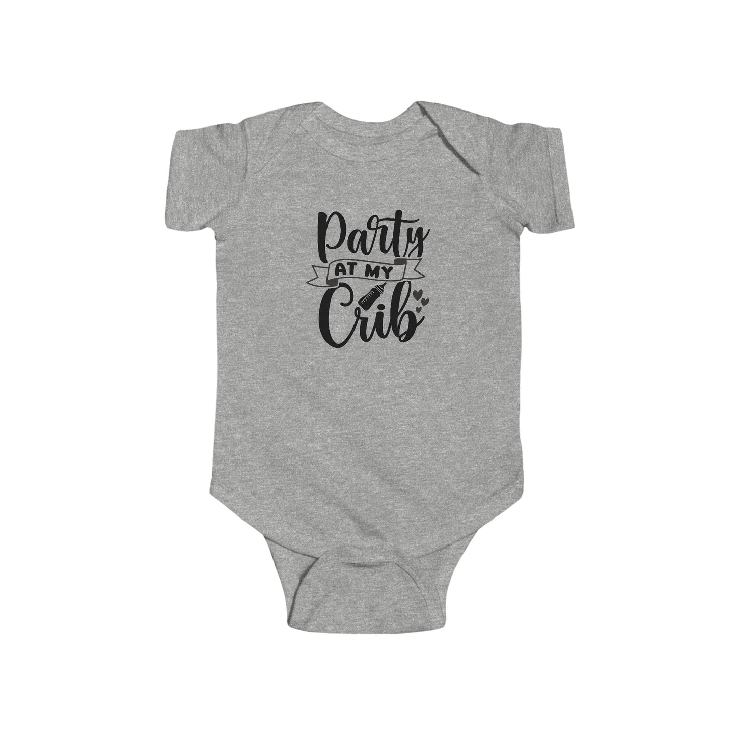 Infant Bodysuit — "Party at My Crib" Cute Baby Onesie, Newborn Shower Gift