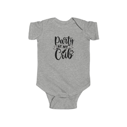 Infant Bodysuit — "Party at My Crib" Cute Baby Onesie, Newborn Shower Gift
