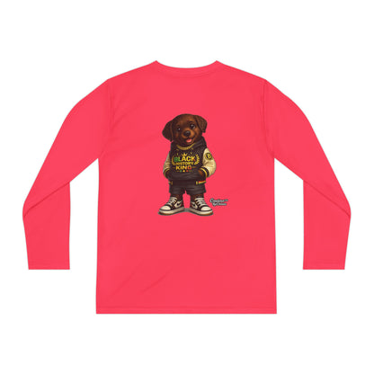 Youth Long Sleeve Tee — 'Lil Black Lab' Cute Puppy Graphic Shirt