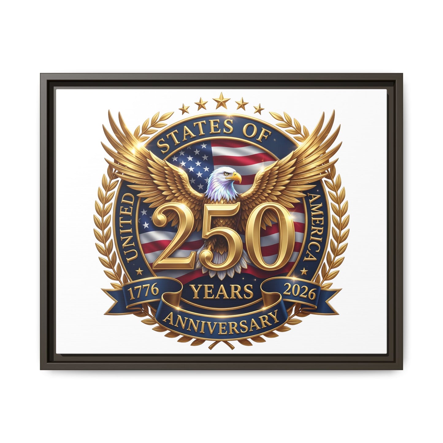 250th United States Anniversary Framed Canvas Print