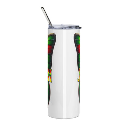 20oz Stainless Tumbler — Vibrant Red & Green Butterfly "June" Travel Cup