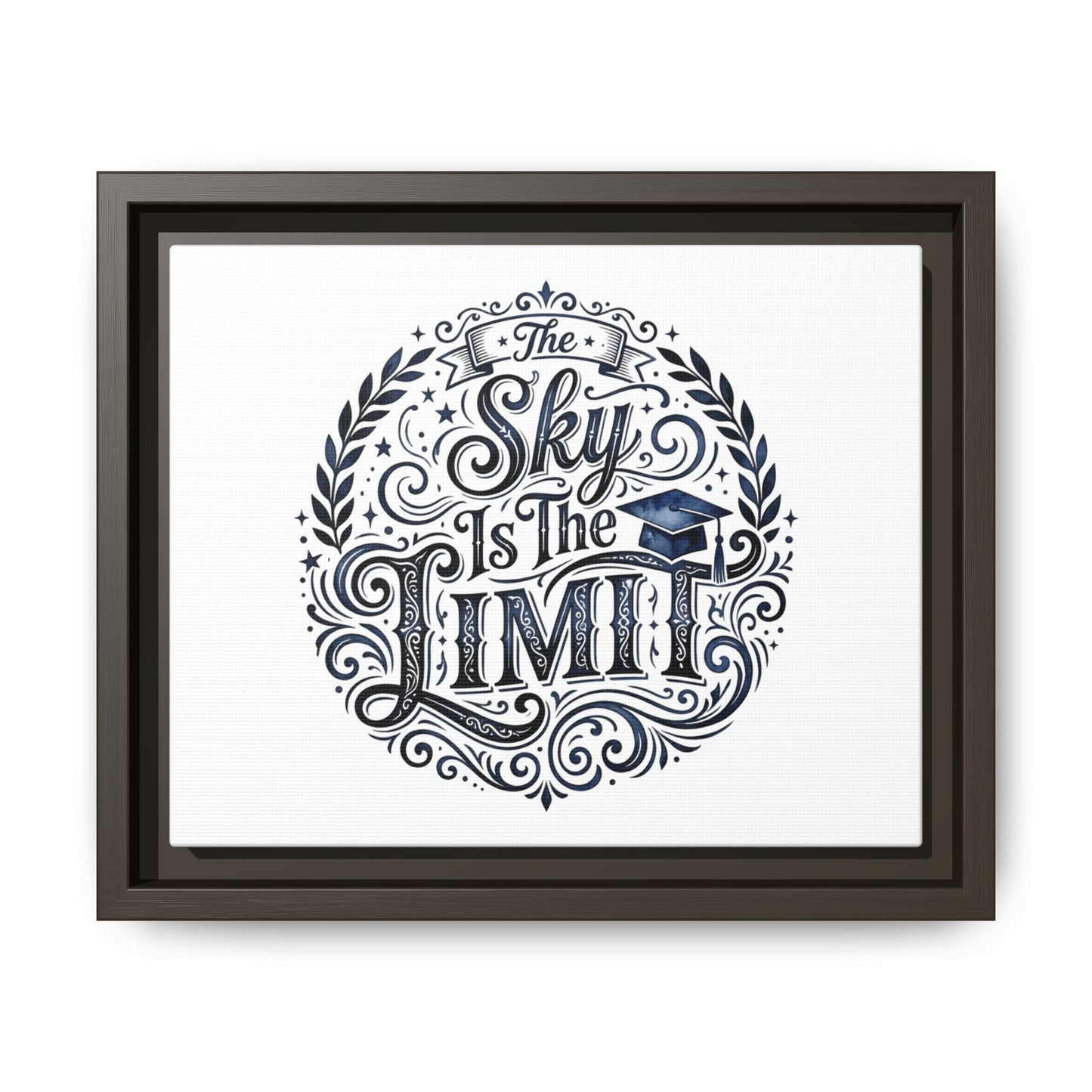 The Sky Is The Limit Framed Canvas — Inspirational Graduation Wall Art