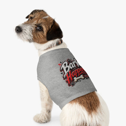 Bark Happens Pet Tank Top – Funny Dog Shirt with Bone & Paw Graphic