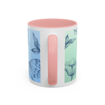 Mother's Heart Floral Accent Coffee Mug — "A Mother's Heart Never Fades"
