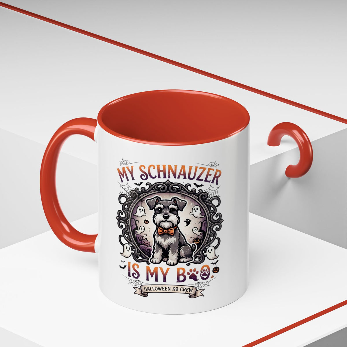 My Schnauzer Is My Boo Coffee Mug — Halloween Dog Lover Accent Mug