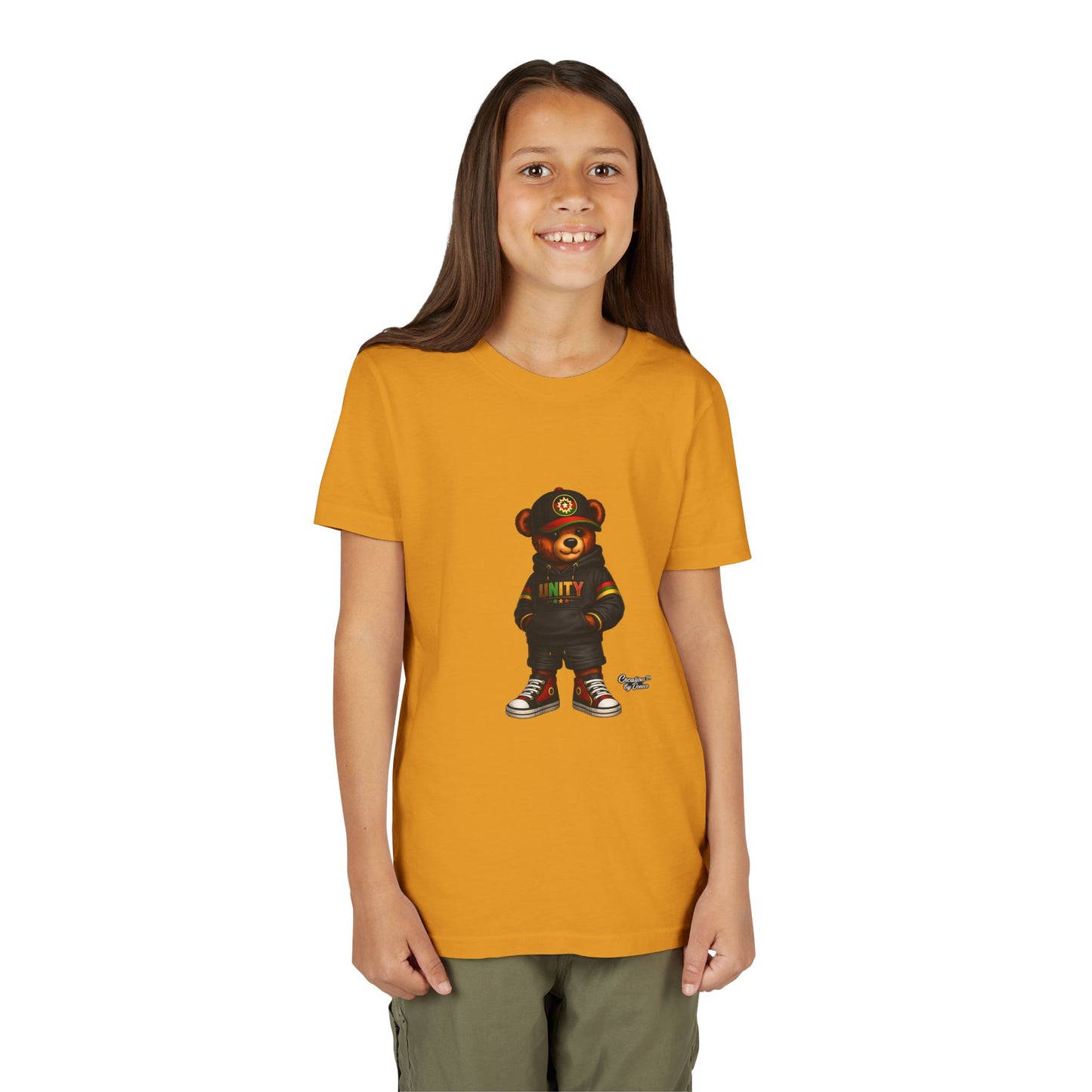 Youth T‑Shirt — Cool Bear Graphic Tee with 'UNITY' Hoodie Design