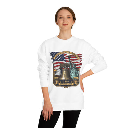 Liberty 250th Anniversary Sweatshirt — American Flag, Liberty Bell & Statue of Liberty Graphic