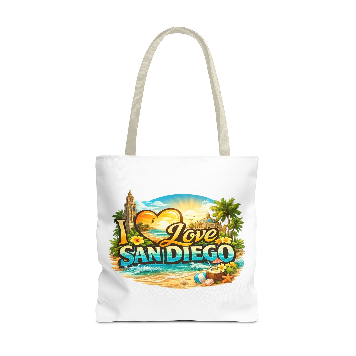 San Diego Tote Bag - "I Love San Diego" Beach City Souvenir