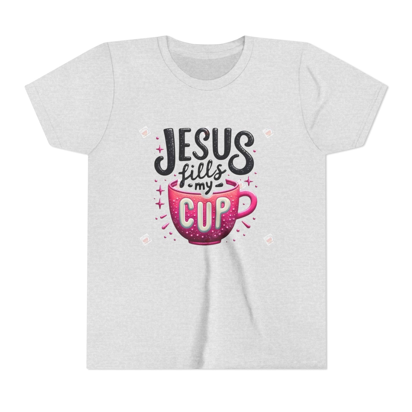 Jesus Fills My Cup Youth Tee — Christian Faith Kids Shirt
