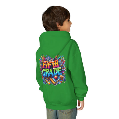 Fifth Grade Kids Hoodie - Colorful School Supplies Back-to-School Sweatshirt