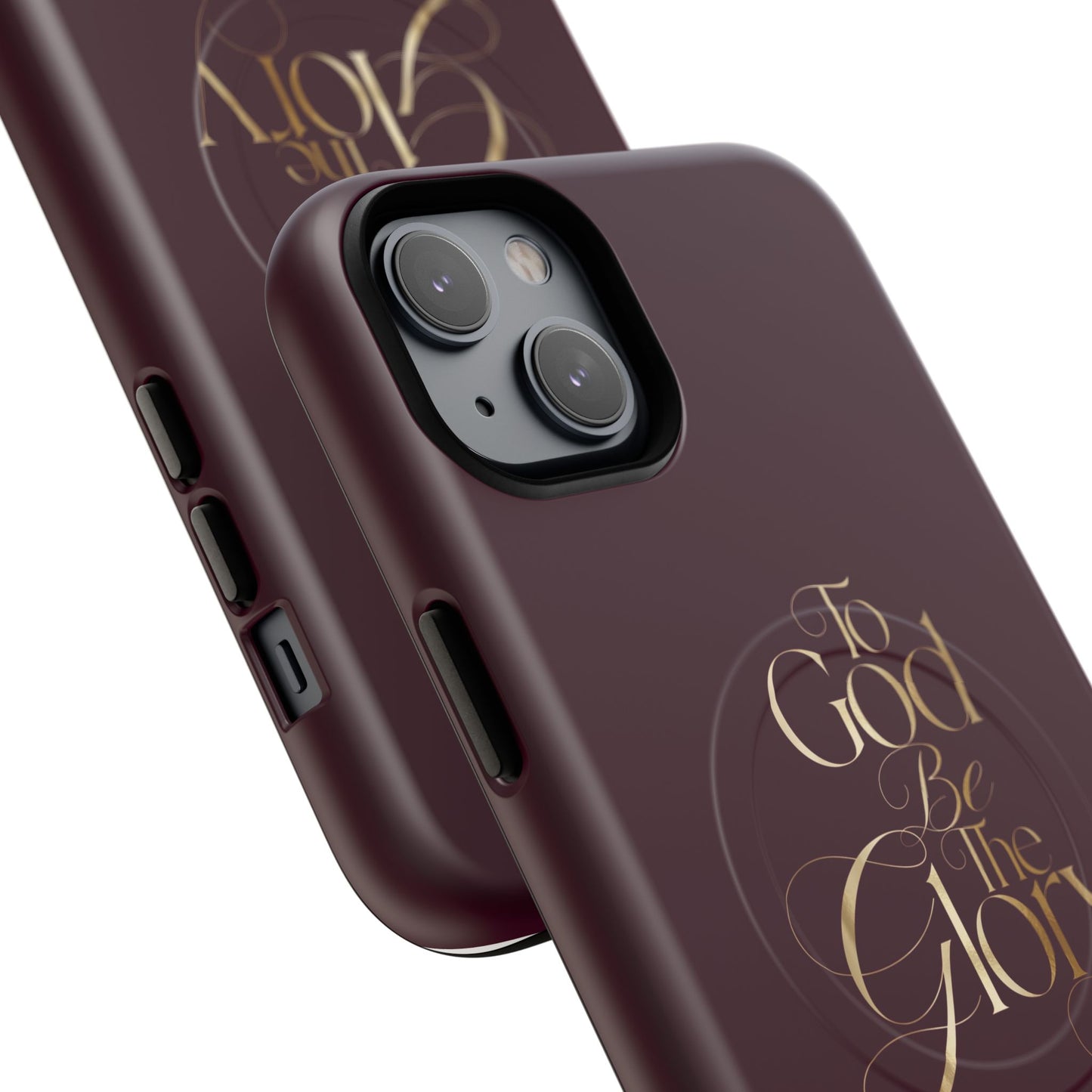 "To God Be The Glory" Tough Magnetic Phone Case — Burgundy Christian iPhone Cover