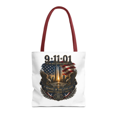 9/11 Memorial Tote Bag — We Will Never Forget Tribute Tote