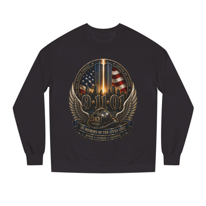 9/11 Memorial Crewneck Sweatshirt — Tribute to Fallen Heroes