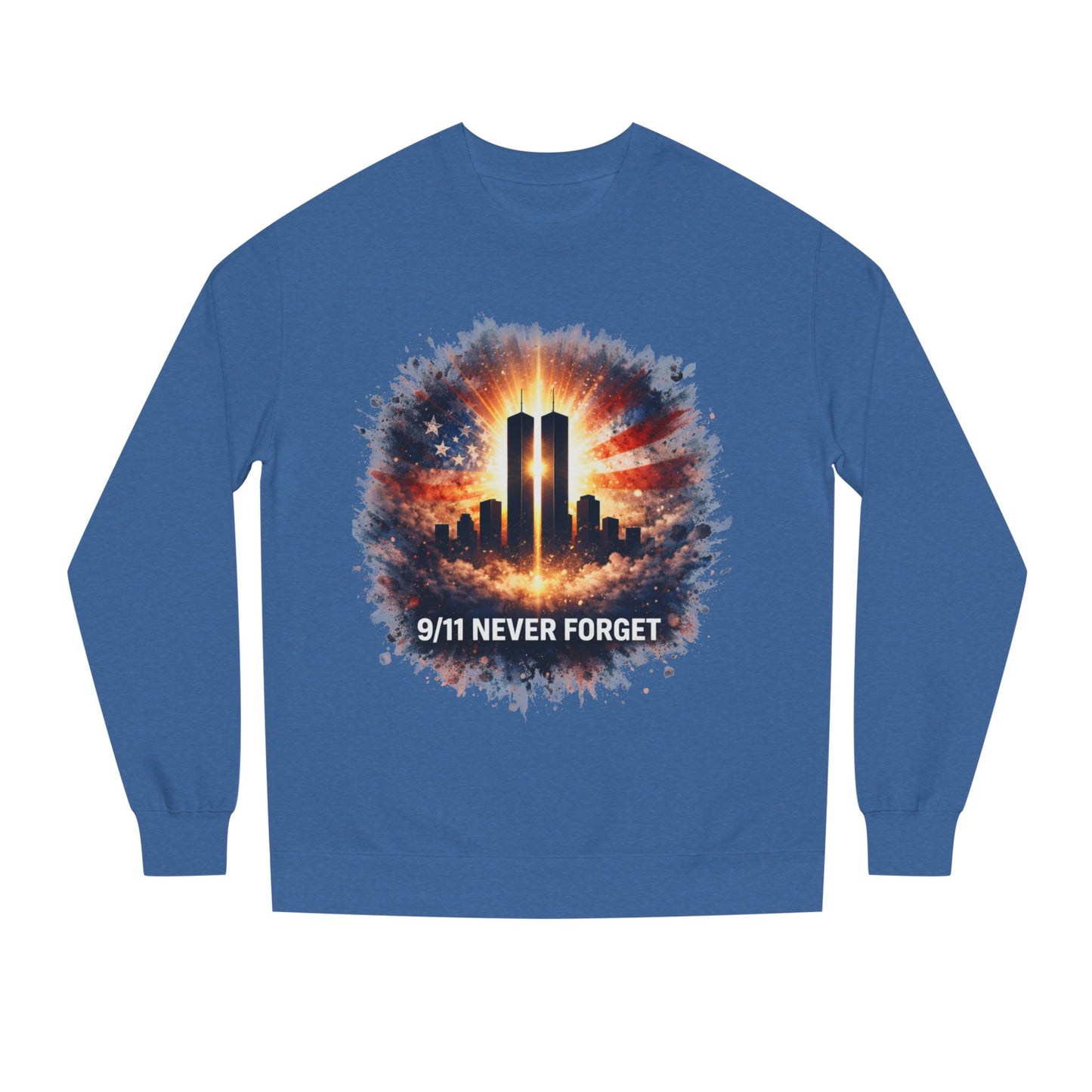 9/11 Never Forget Sweatshirt — World Trade Center Tribute Crewneck