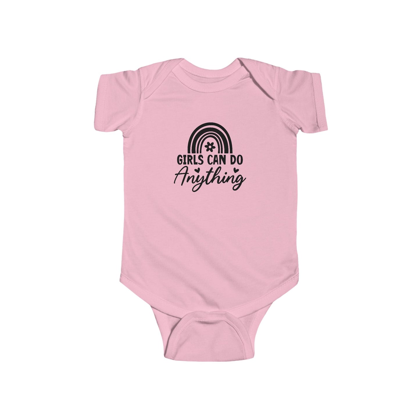 Infant Bodysuit - "Girls Can Do Anything" Rainbow Baby Onesie (Feminist Infant Gift)