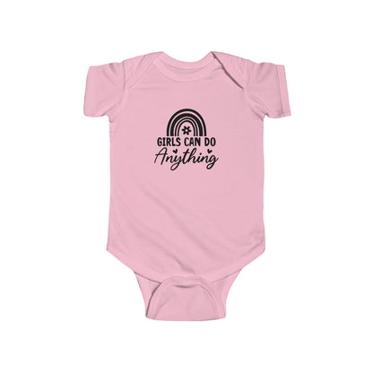 Infant Bodysuit - "Girls Can Do Anything" Rainbow Baby Onesie (Feminist Infant Gift)