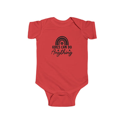 Infant Bodysuit - "Girls Can Do Anything" Rainbow Baby Onesie (Feminist Infant Gift)