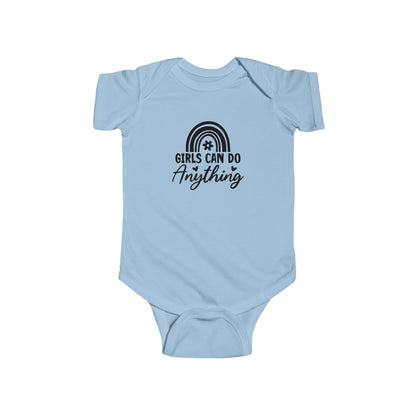 Infant Bodysuit - "Girls Can Do Anything" Rainbow Baby Onesie (Feminist Infant Gift)