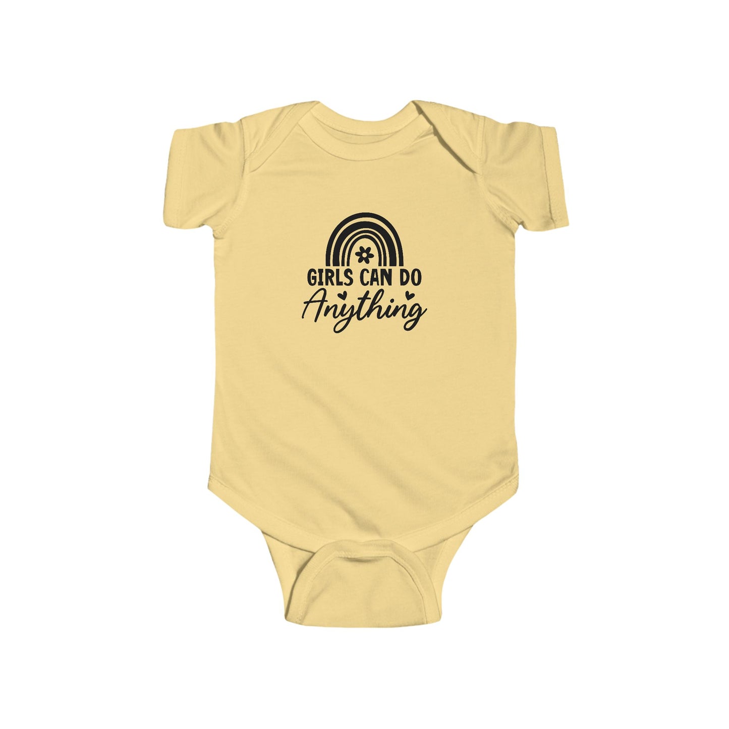 Infant Bodysuit - "Girls Can Do Anything" Rainbow Baby Onesie (Feminist Infant Gift)