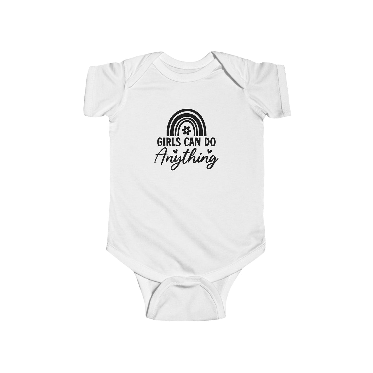 Infant Bodysuit - "Girls Can Do Anything" Rainbow Baby Onesie (Feminist Infant Gift)