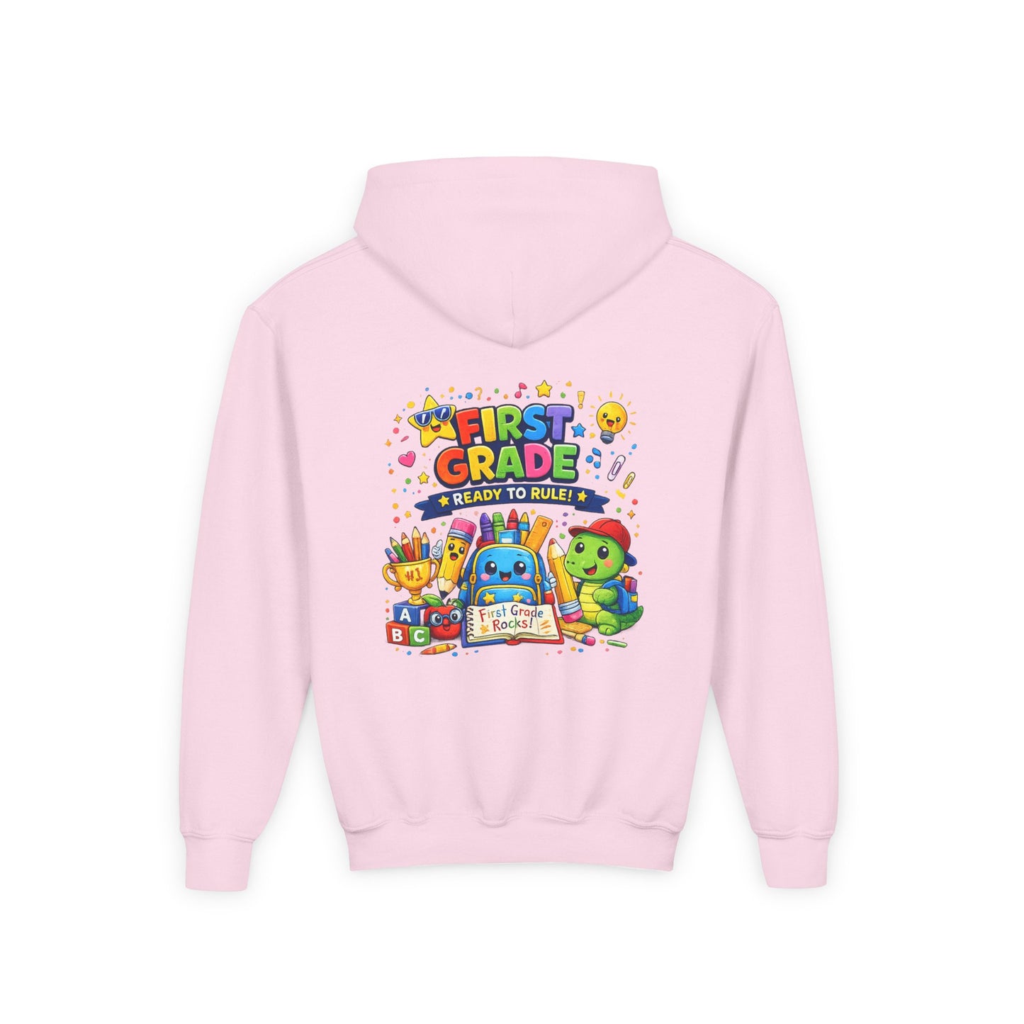 First Grade Hoodie - "First Grade Ready To Rule" Kids Back-to-School Sweatshirt