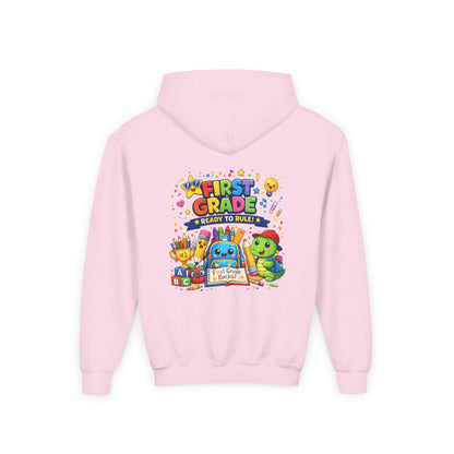First Grade Hoodie - "First Grade Ready To Rule" Kids Back-to-School Sweatshirt