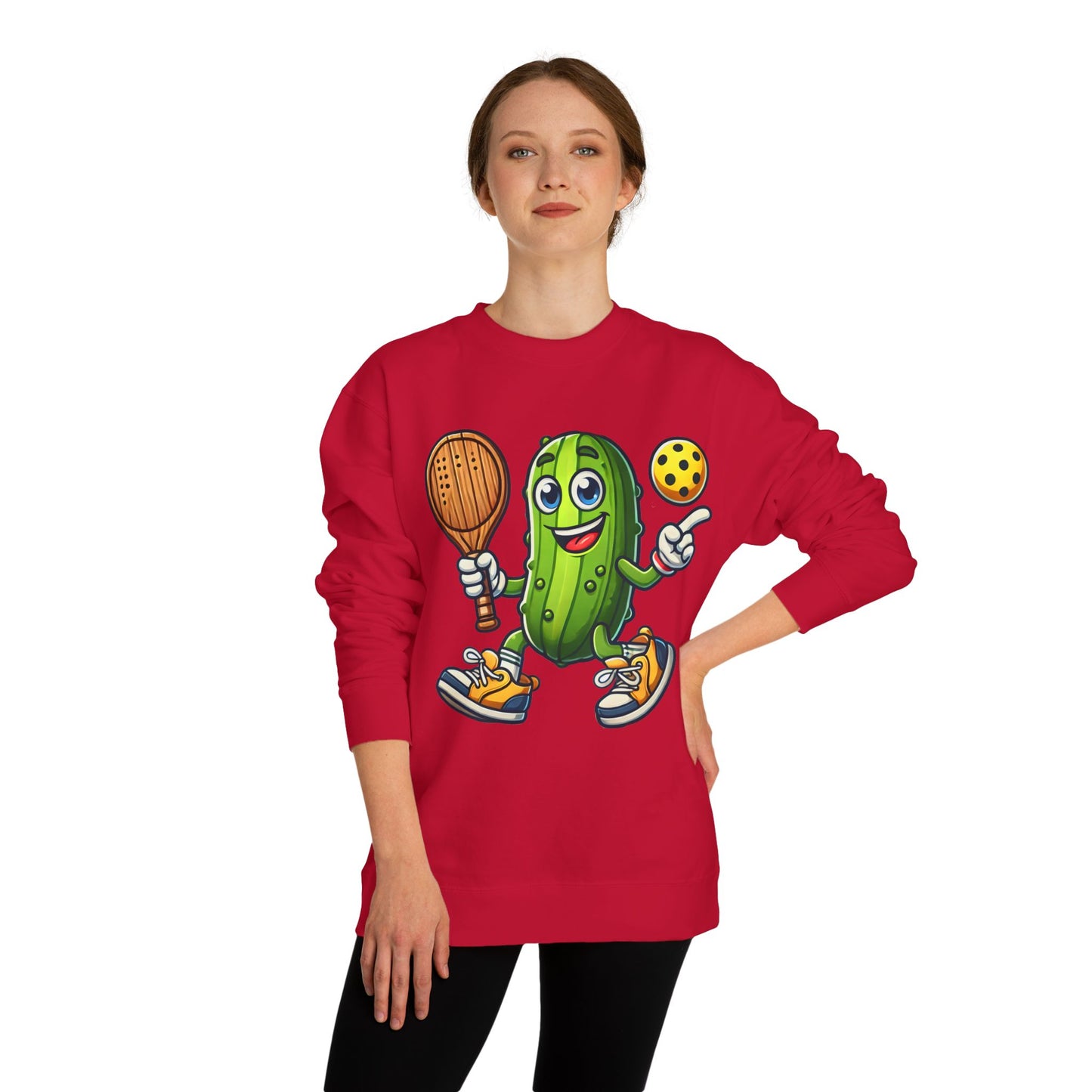 Pickle Pickleball Sweatshirt — Funny Pickle Playing Pickleball Crewneck
