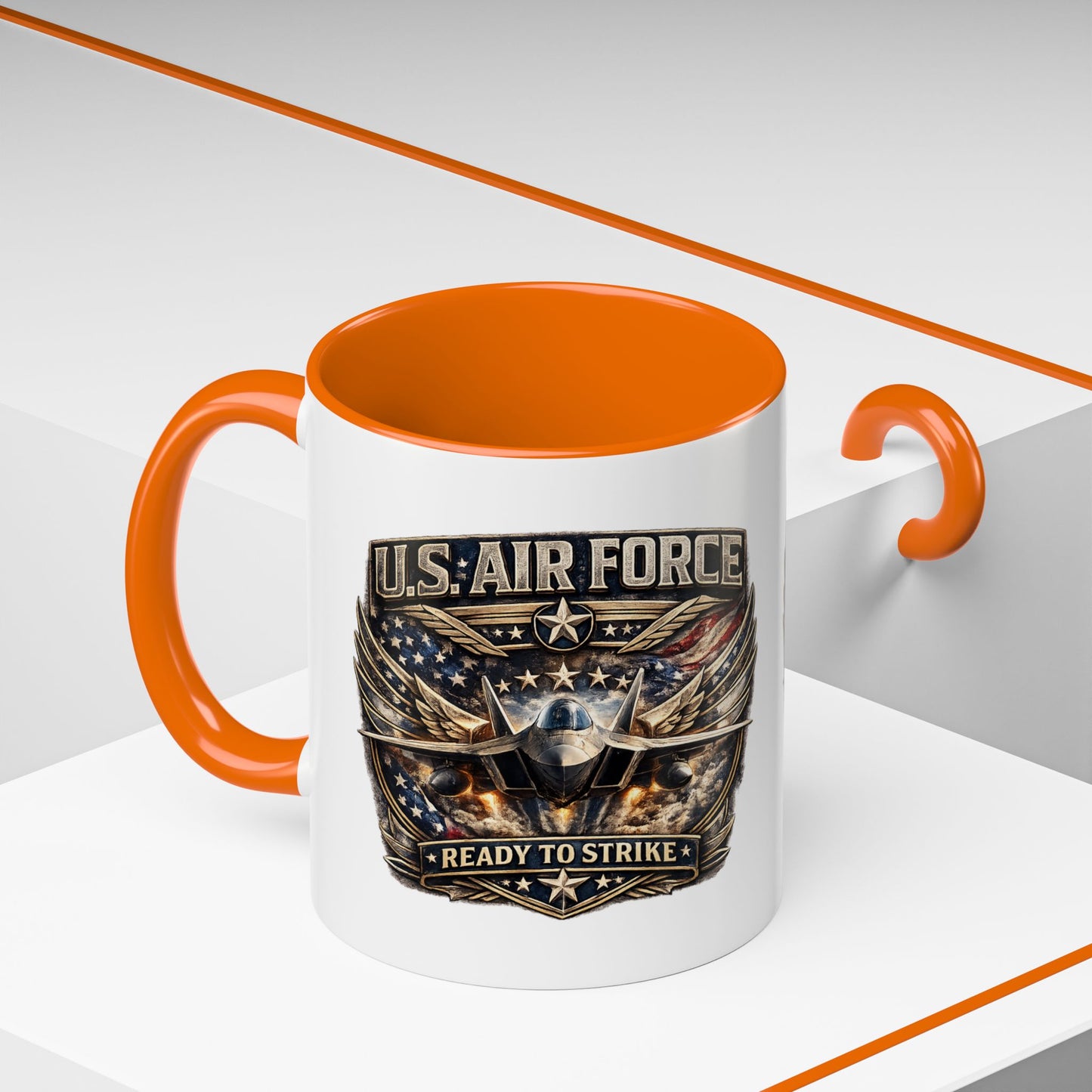 U.S. Air Force Accent Coffee Mug — "Ready to Strike" Military Aviation Gift