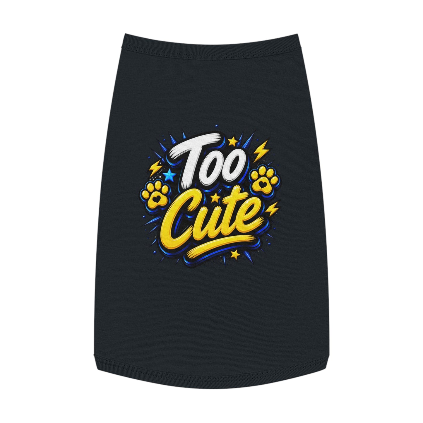 Too Cute Pet Tank Top – Graphic Dog & Cat Tee with Paw Print Design