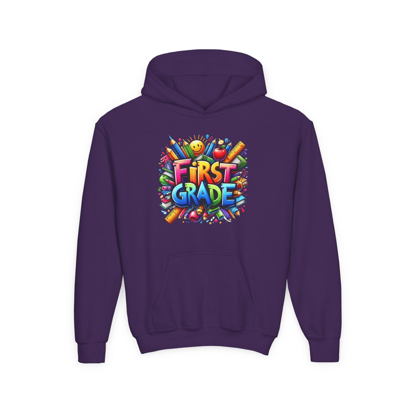 First Grade Kids Hoodie – Colorful Back-to-School Sweatshirt