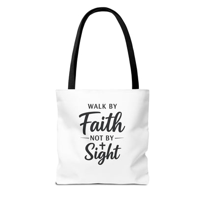 Faith Tote Bag — "Walk by Faith Not by Sight" Inspirational Canvas Tote