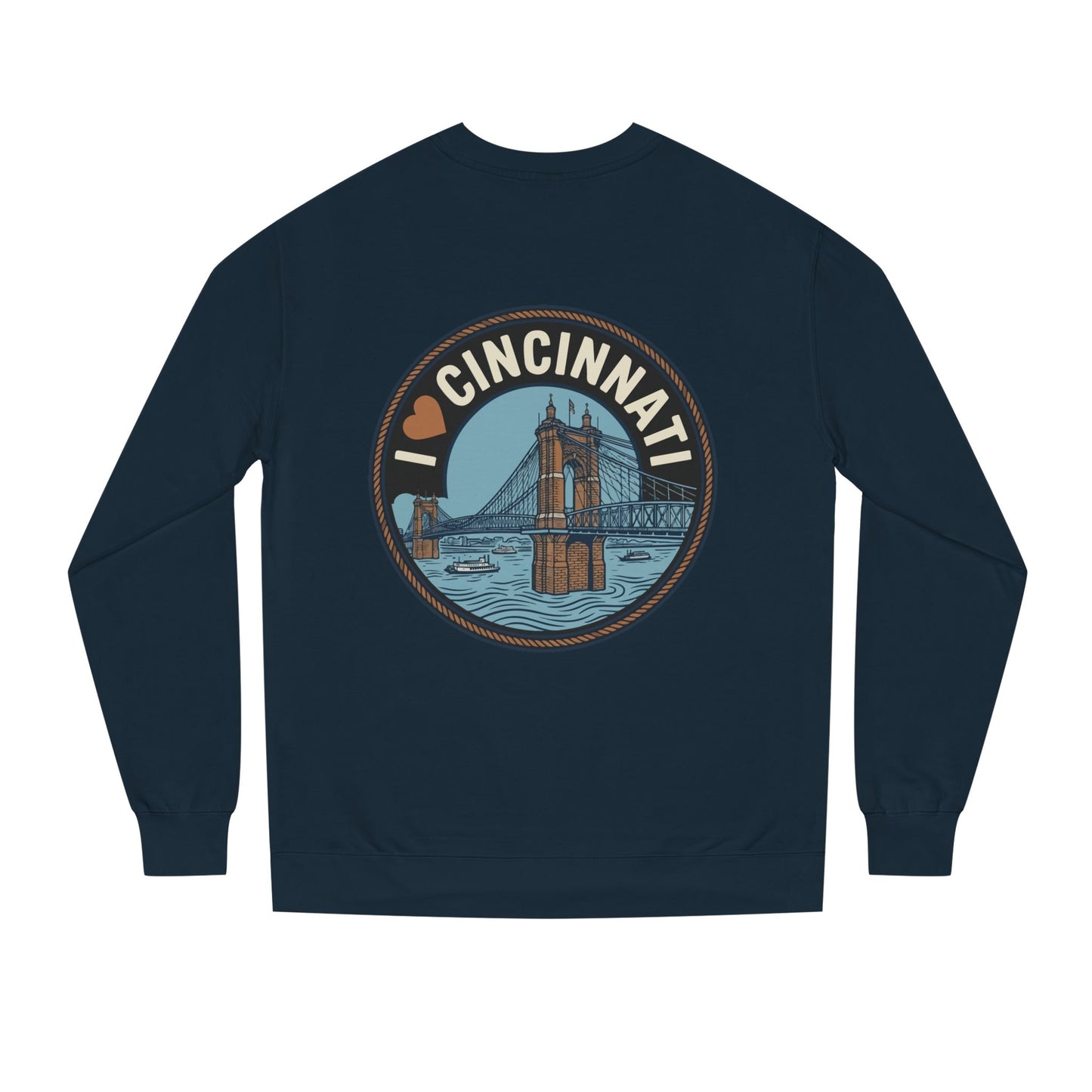 Cincinnati Bridge Crewneck Sweatshirt — I  Cincinnati Graphic
