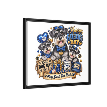 Happy Father's Day Schnauzer Canvas – Best Dog Dad Ever Framed Wall Art
