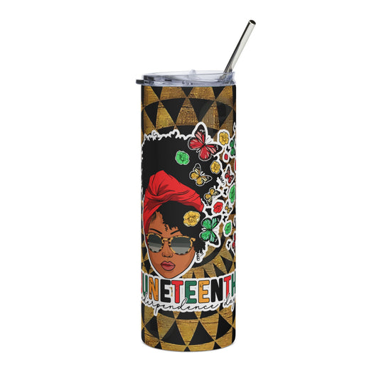Juneteenth Stainless Steel Tumbler — 20oz Afrocentric Travel Mug