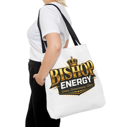 Bishop Energy Tote Bag — Gold Crown Logo Tote for Church Leaders & Faith Events