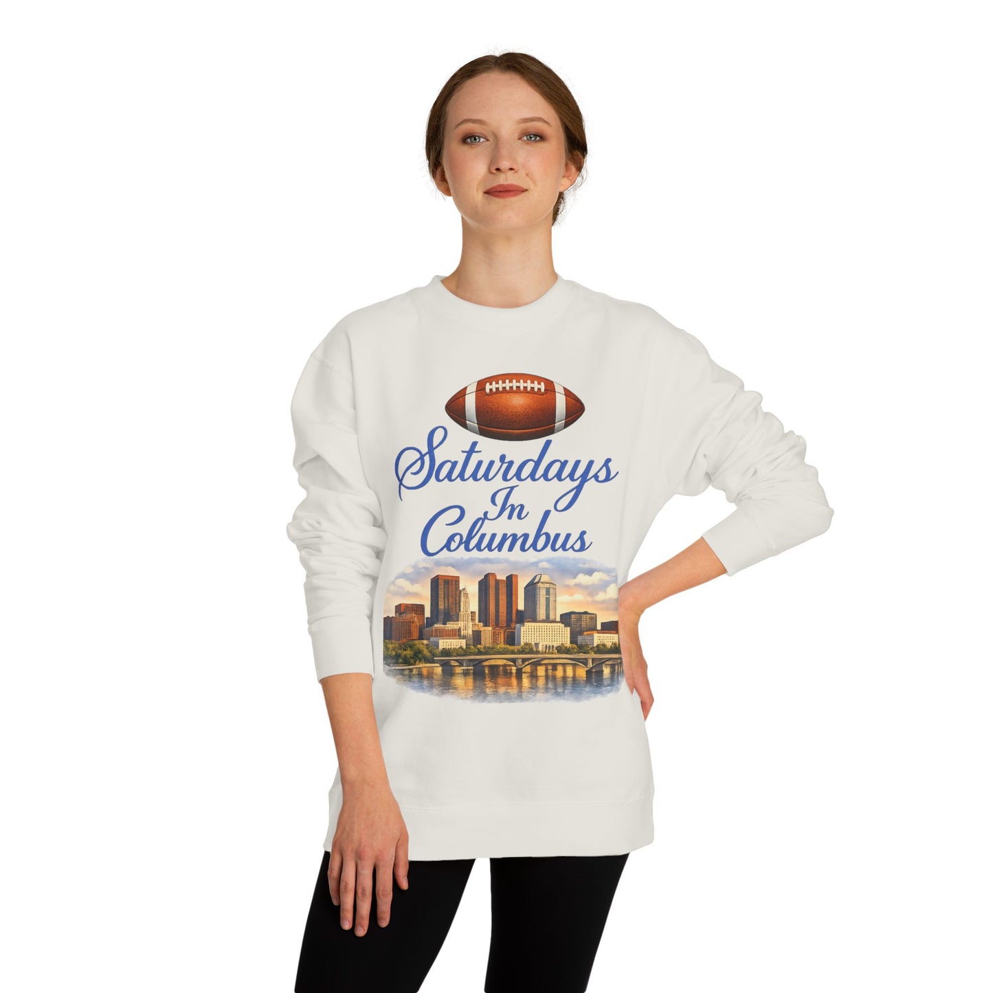 Saturdays in Columbus Sweatshirt — Football City Skyline Crewneck