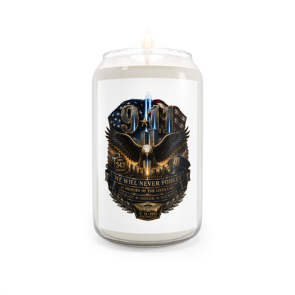 9/11 Tribute Soy Candle — "We Will Never Forget" Memorial Scented Candle (13.75oz)