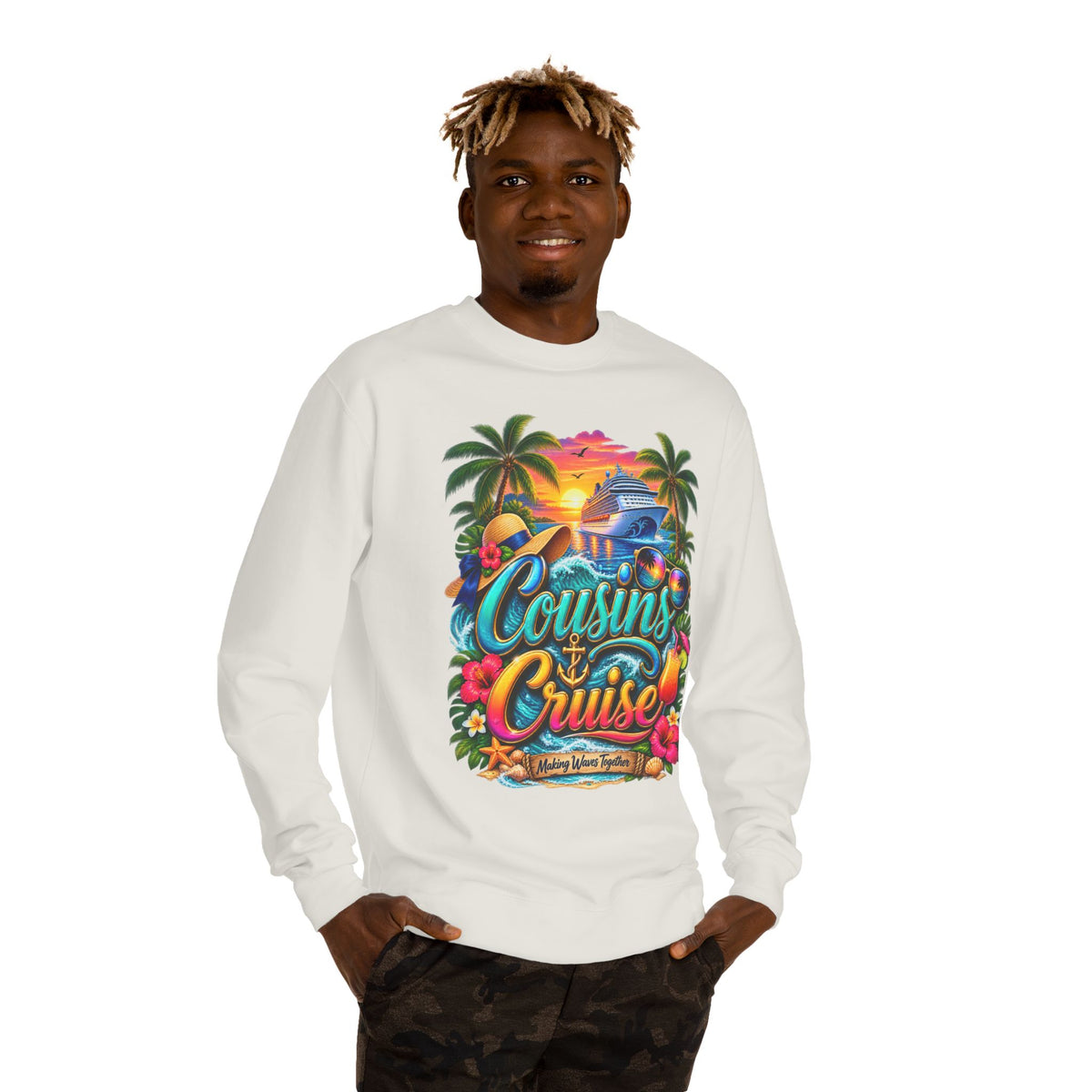 Cousins Cruise Sweatshirt — Tropical Family Cruise Reunion Crewneck