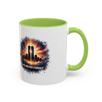 9/11 Never Forget Coffee Mug - Memorial Tribute Accent Mug (11/15oz)