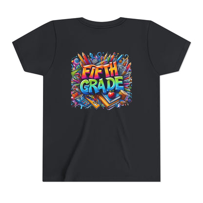 Fifth Grade Kid's Tee - Colorful School Supplies Back to School T-Shirt