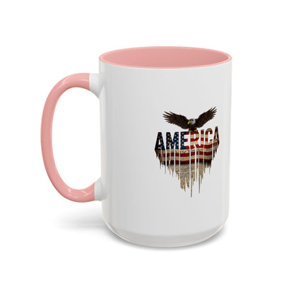 America Eagle Flag Accent Coffee Mug – Patriotic 11/15oz Ceramic