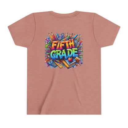Fifth Grade Kid's Tee - Colorful School Supplies Back to School T-Shirt